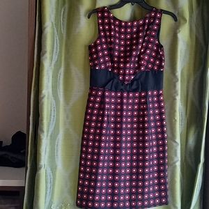 Milly Black Mini Dress with Red and White Geometric Print